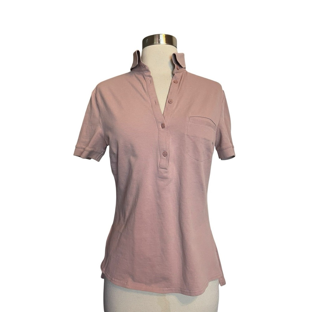 Anatomie Jayci polo shirt small Dusty Rose Short Sleeve Chest Pocket